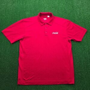 Coca Cola Polo Shirt Mens Large Red‎ Short Sleeve Employee Uniform Work Wear